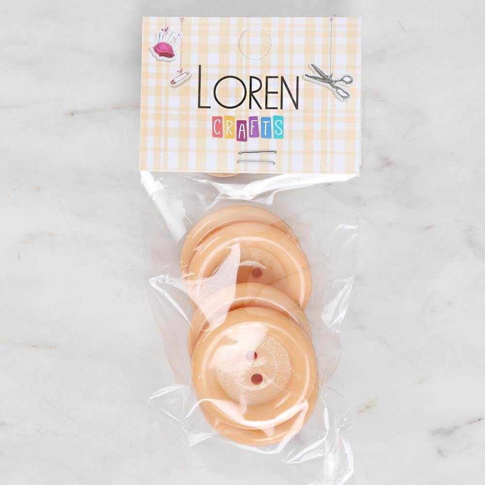 Loren Crafts 5'li Sarı Büyük Düğme - 1782